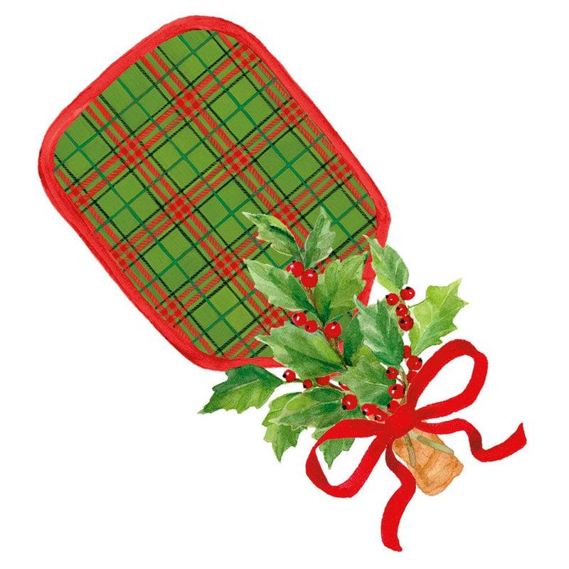 caspari Plaid Pickleball Paddle Gift Tags - 4 Per Package