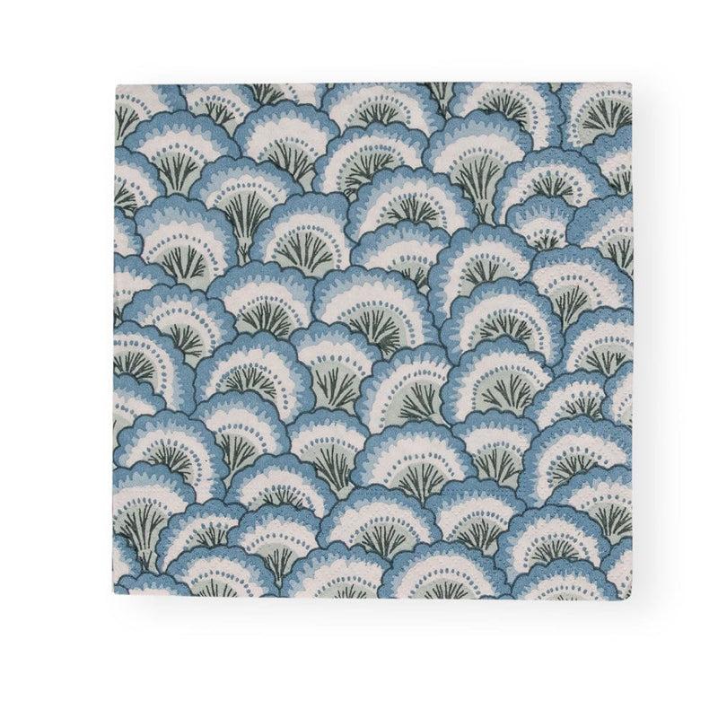 caspari Pontchartrain Scallop Blue Luncheon Napkins - 20 Per Package
