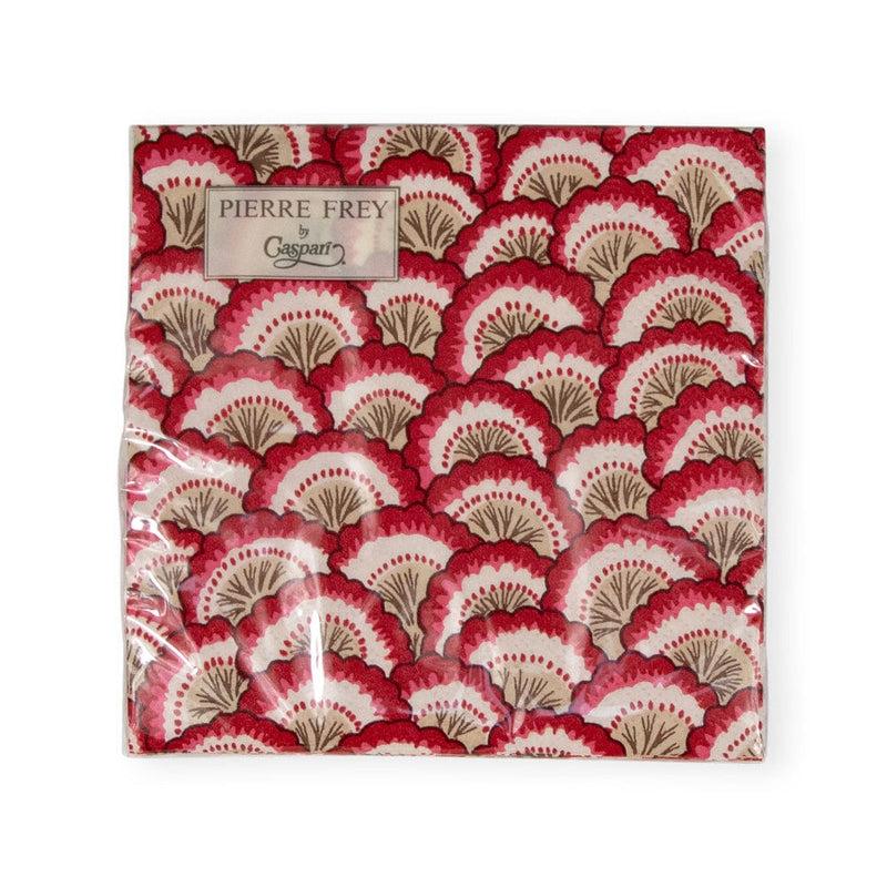 Caspari Pontchartrain Scallop Red Cocktail Napkins - 20 Per Package