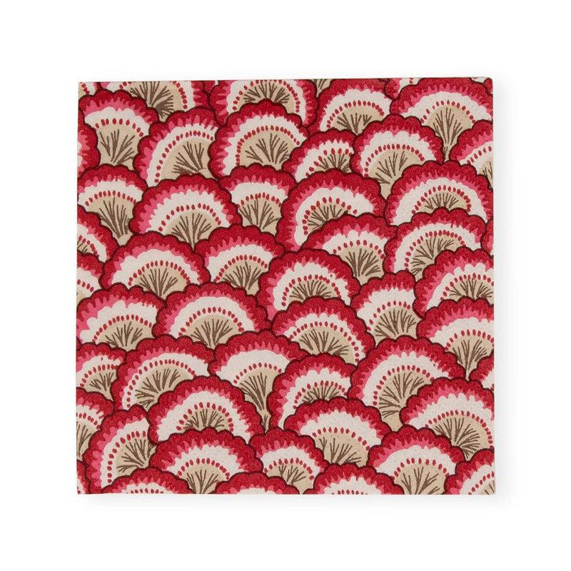 caspari Pontchartrain Scallop Red Cocktail Napkins - 20 Per Package