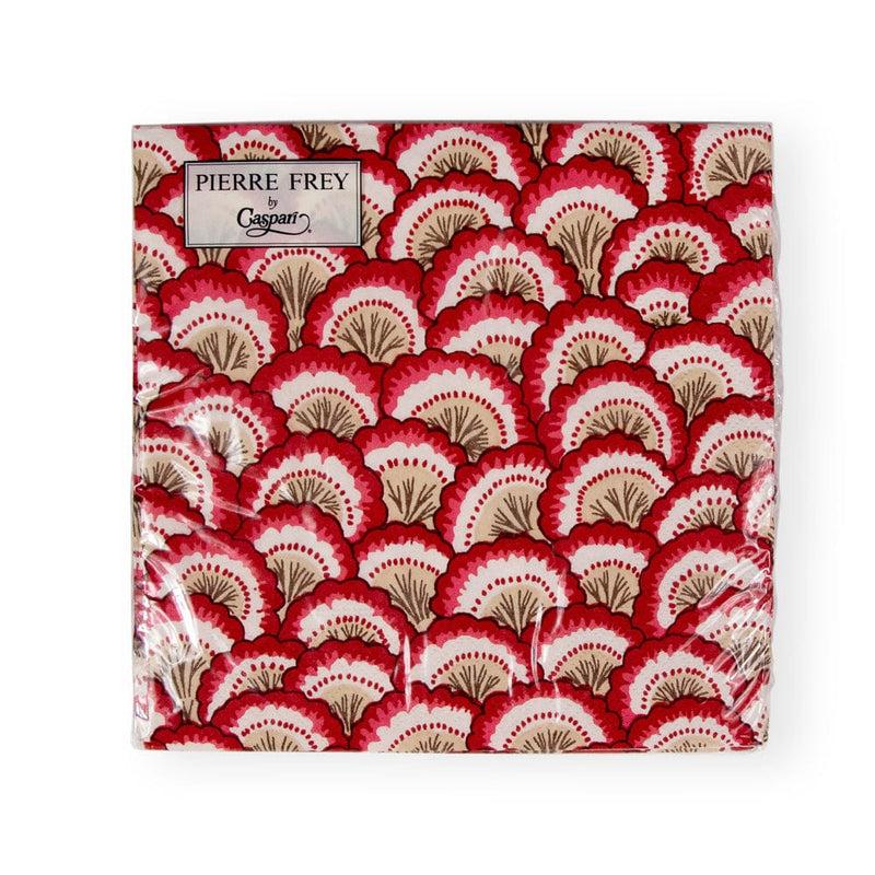 Caspari Pontchartrain Scallop Red Luncheon Napkins - 20 Per Package