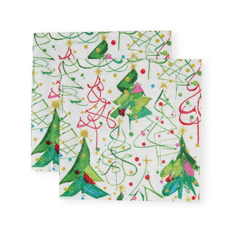Caspari Pop Christmas Cocktail Napkins - 20 Per Package
