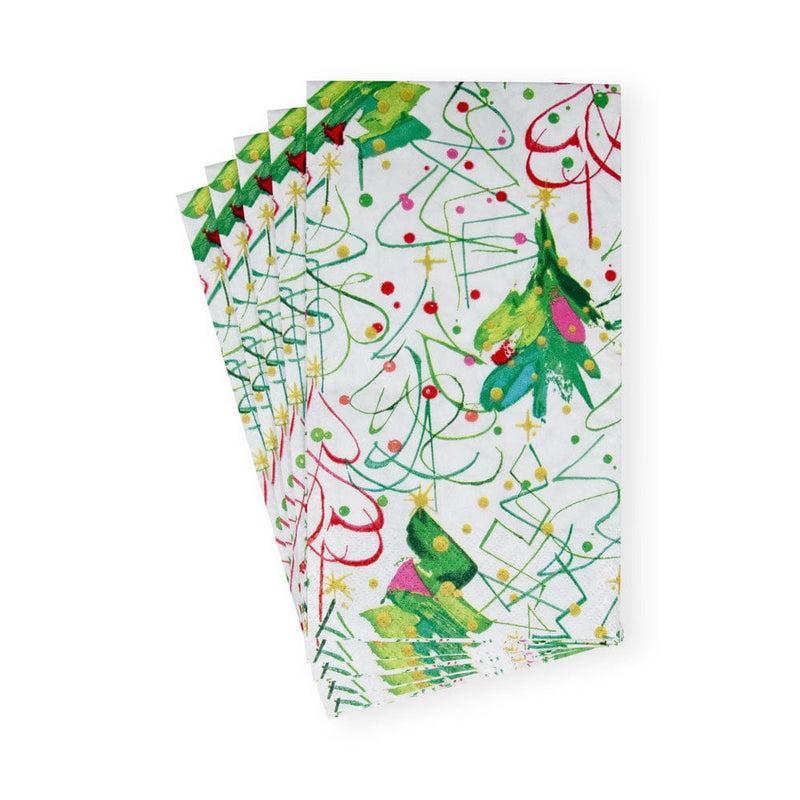 Caspari Pop Christmas Guest Towel Napkins - 15 Per Package