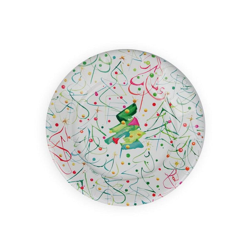 caspari Pop Christmas Salad & Dessert Plates - 8 Per Package