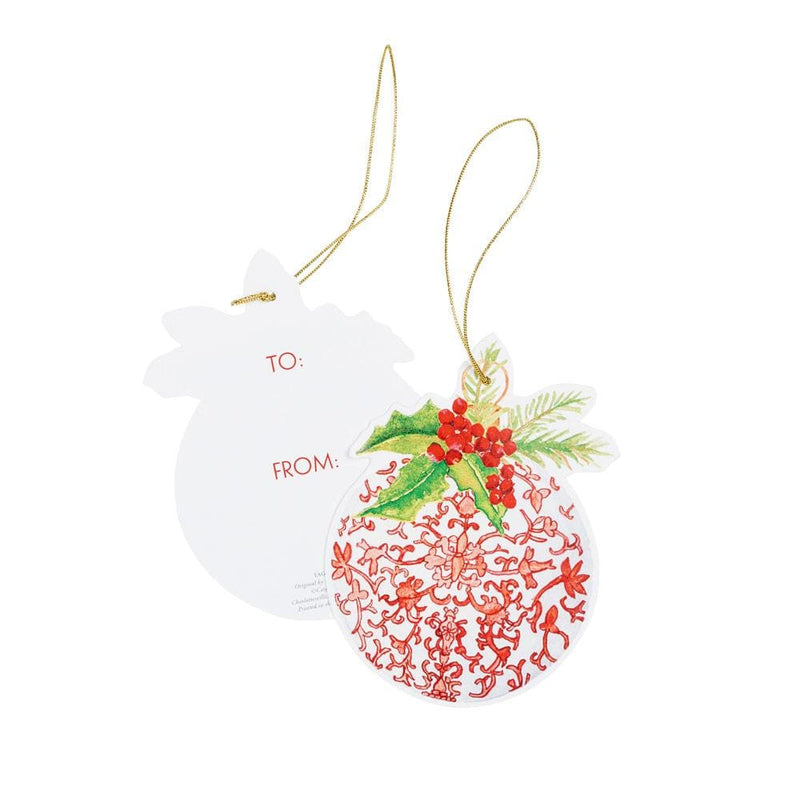 Caspari Porcelain Ornaments Die-Cut Gift Tags - 4 Per Package