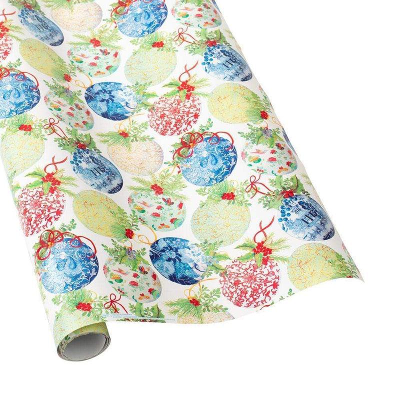 caspari Porcelain Ornaments Gift Wrapping Paper - 30" x 8' Roll