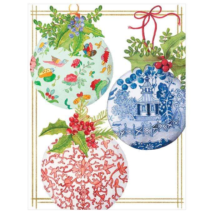 caspari Porcelain Ornaments Personalized Christmas Cards