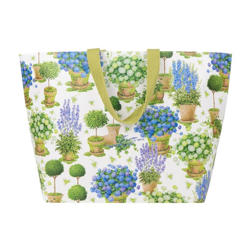 Caspari Potted Hydrangeas Large Tote Gift Bags - One Gift Bag Included