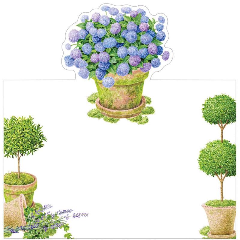 Caspari Potted Hydrangeas Place Cards - 8 Per Package