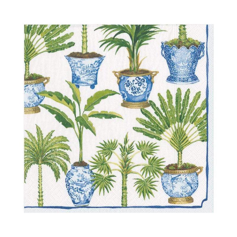 caspari Potted Palms Paper Luncheon Napkins in White - 20 Per Package