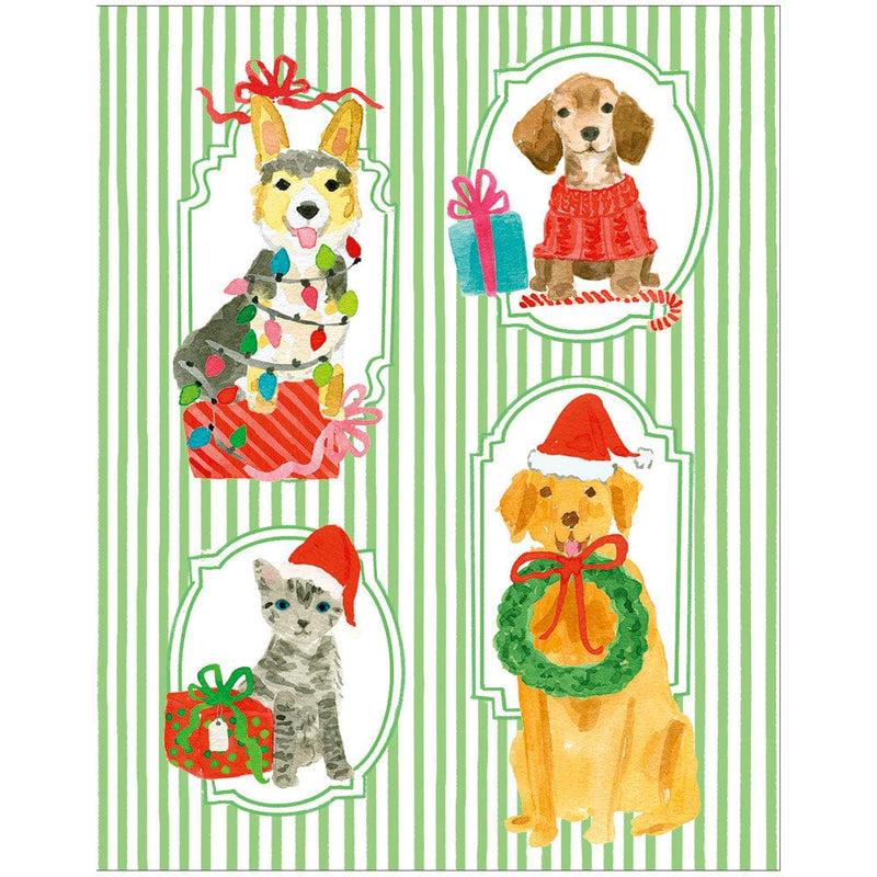 caspari Presenting Pets Petite Boxed Christmas Cards - includes 15 cards & envelopes