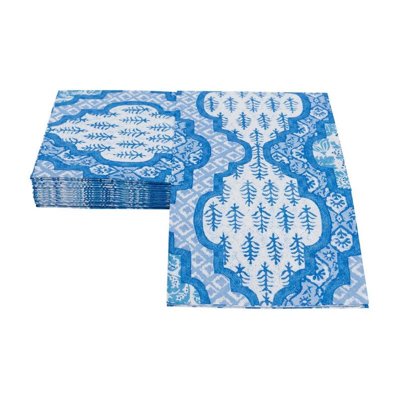 Caspari Provençal Cotton Blue Guest Towel Napkins - 15 Per Package