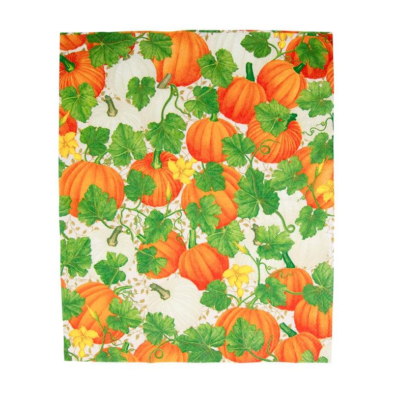 Caspari Pumpkin Chintz White Guest Towel Napkins - 15 Per Package