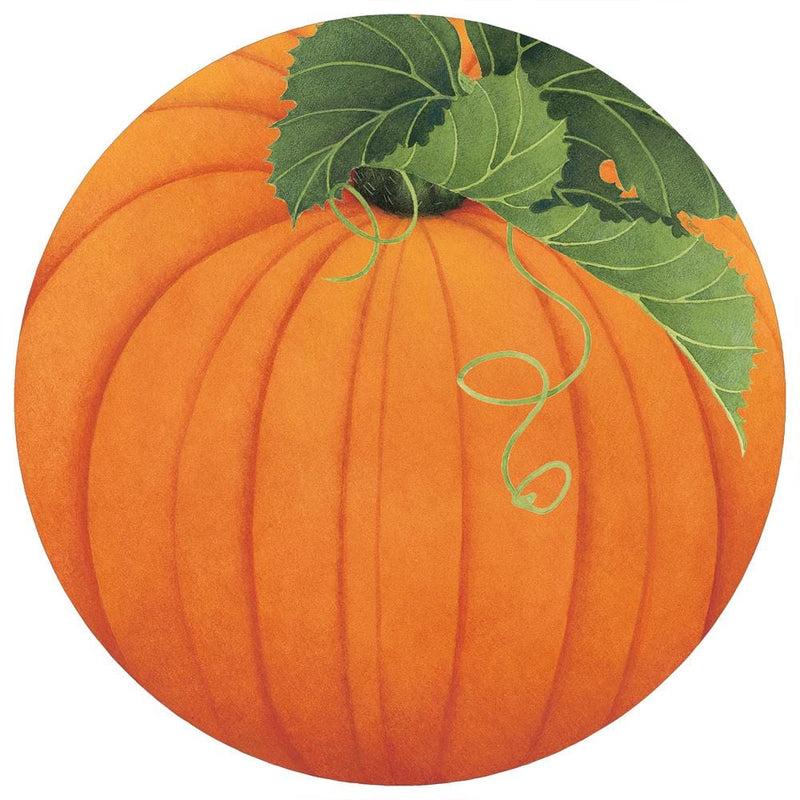 caspari Pumpkin Round Paper Placemats - 12 Per Package
