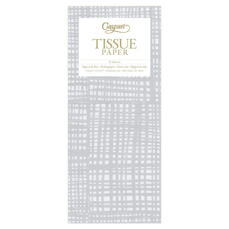 Caspari Raffiné Tissue Paper In Silver - 4 Sheets Included