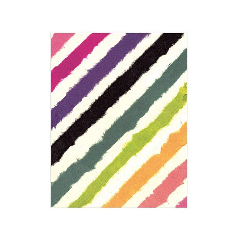 Caspari Rainbow Stripe Gift Enclosure Cards In Ivory - 4 Mini Cards & 4 Envelopes