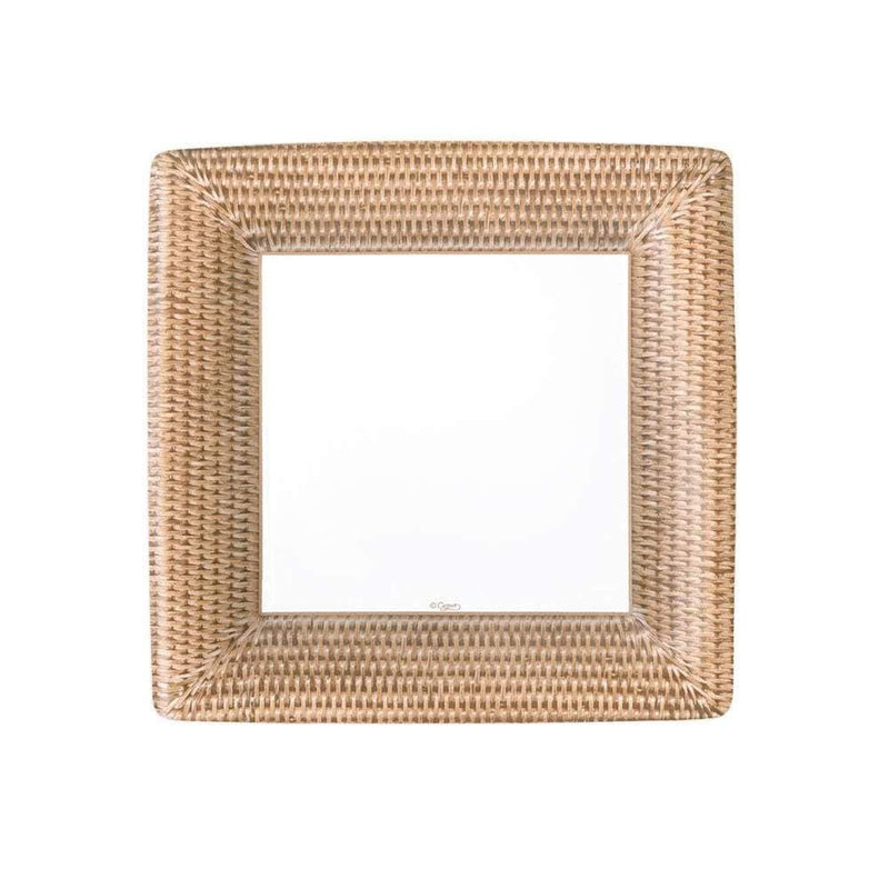 caspari Rattan Square Paper Salad & Dessert Plates - 8 Per Package