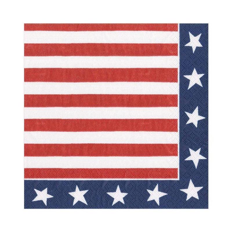 caspari Red White & Blue Paper Luncheon Napkins - 20 Per Package