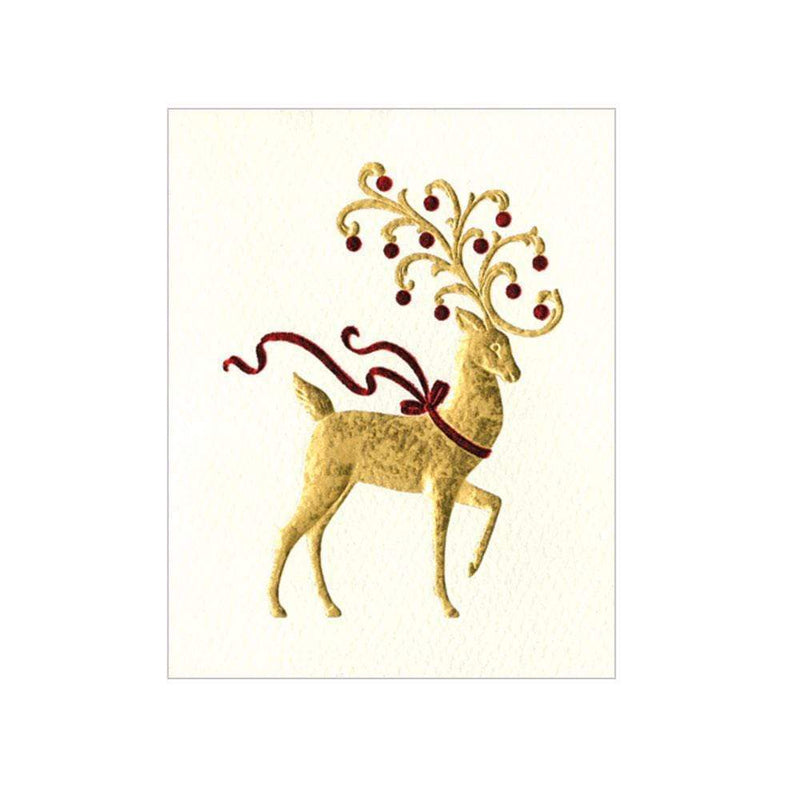 Caspari Reindeer Gift Enclosure Cards - 4 Mini Cards & 4 Envelopes