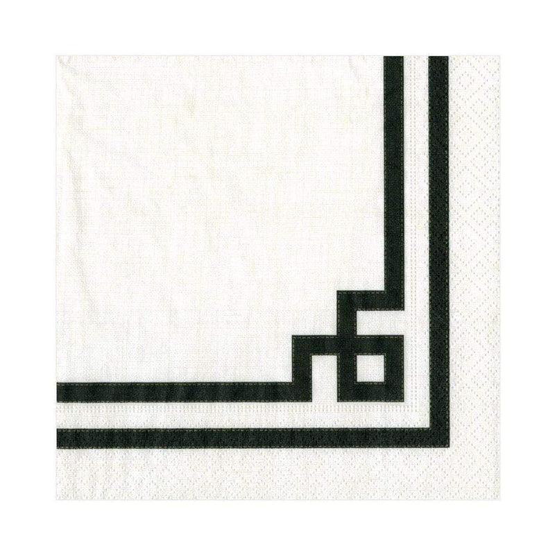 caspari Rive Gauche Paper Luncheon Napkins in Black & White - 20 Per Package