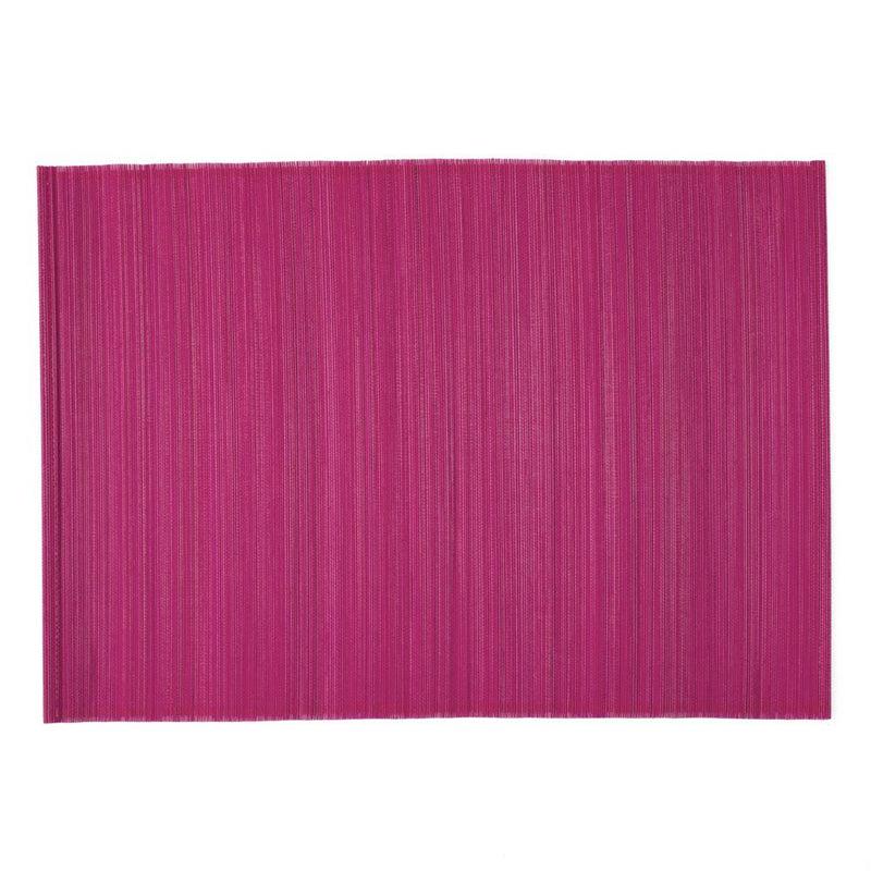 Caspari Roll-Up Bamboo Placemats In Fuchsia - Set Of 4