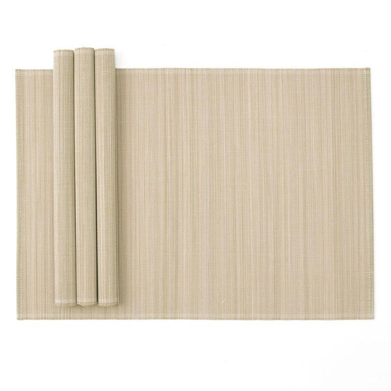 caspari Roll-Up Bamboo Placemats in Natural - Set of 4