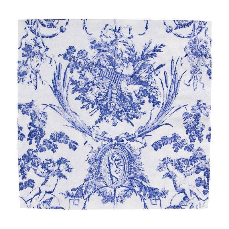 Caspari Romantic Toile Blue Luncheon Napkins - 20 Per Package