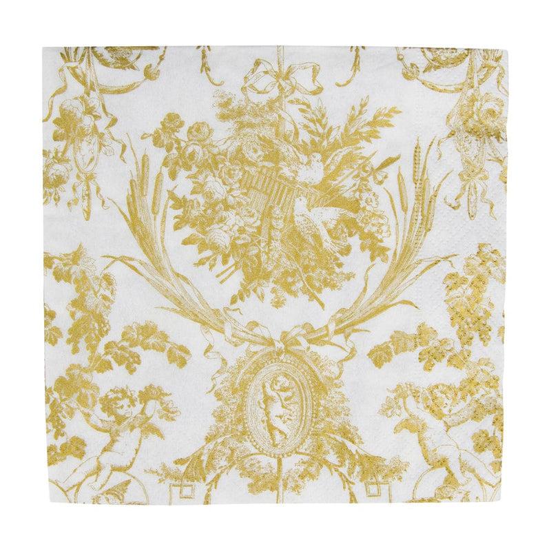 caspari Romantic Toile Gold Luncheon Napkins - 20 Per Package
