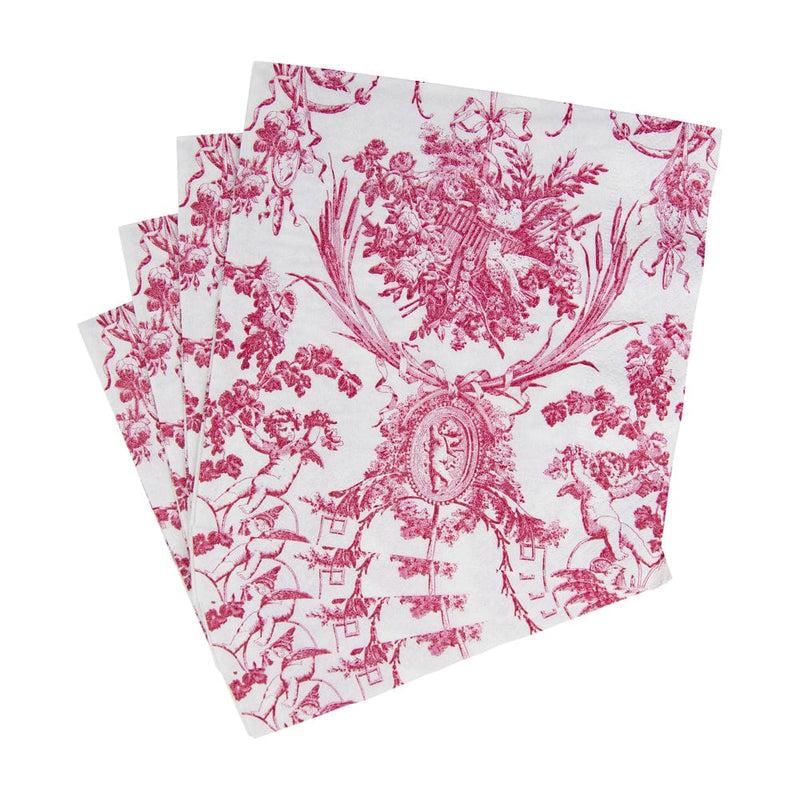 Caspari Romantic Toile Rose Luncheon Napkins - 20 Per Package