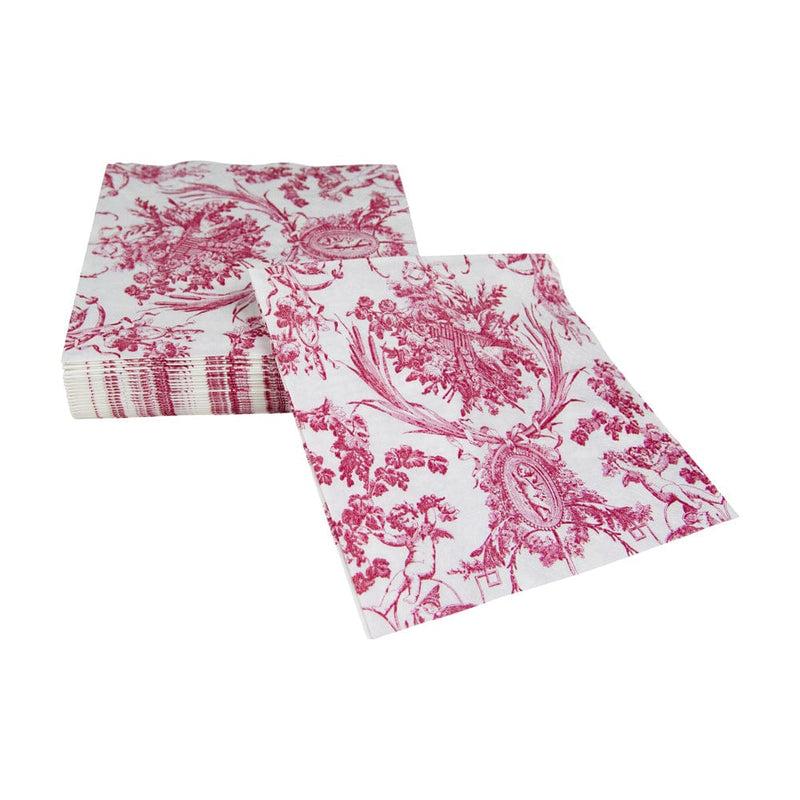 Caspari Romantic Toile Rose Luncheon Napkins - 20 Per Package