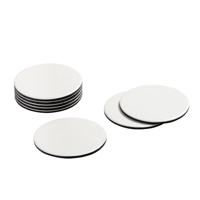 Caspari Round Luster Felt-Backed Coasters In Pearl - 8 Per Box