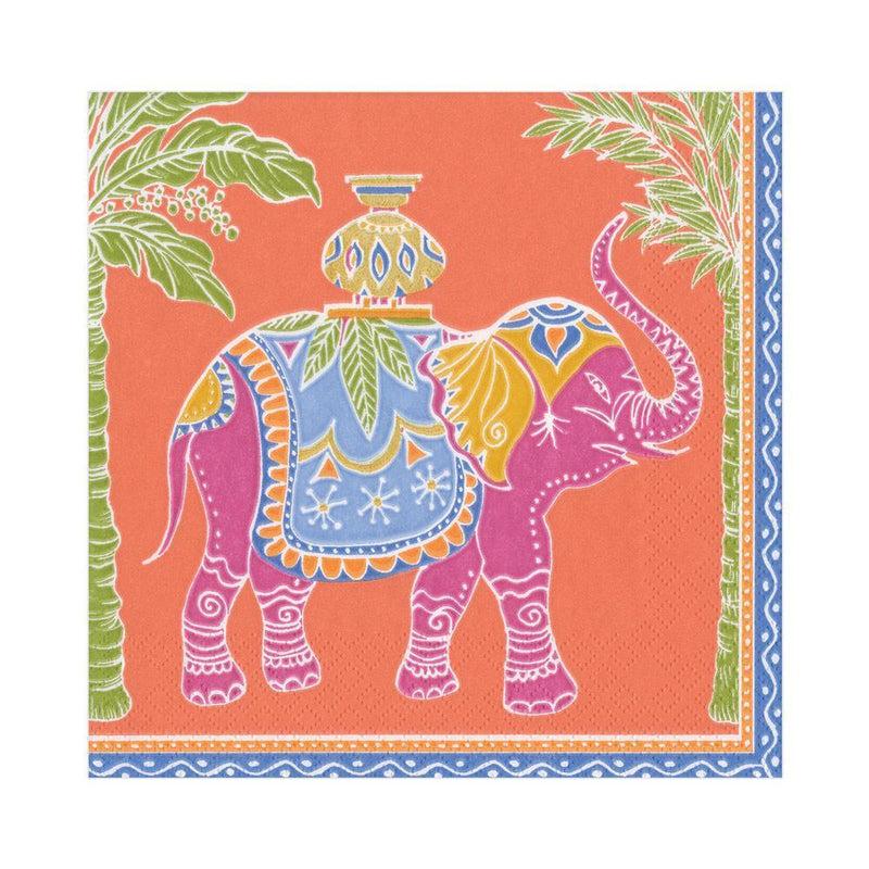 caspari Royal Elephant Paper Luncheon Napkins in Orange - 20 Per Package