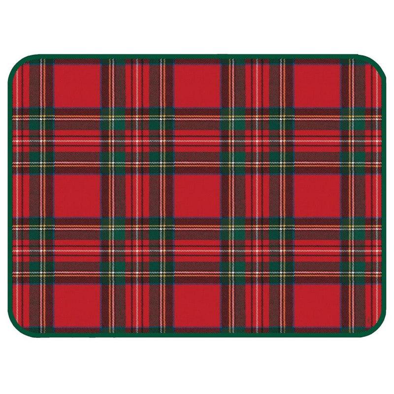 caspari Royal Plaid Rectangle Paper Placemats - 12 Per Package