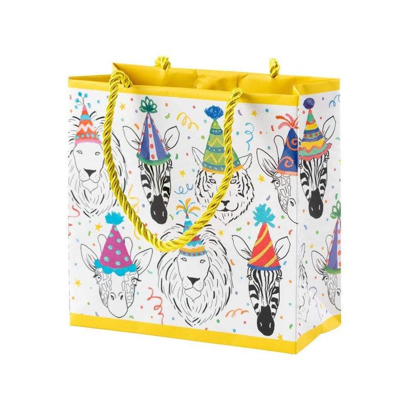 caspari Safari Birthday Small Square Gift Bag - 1 Each