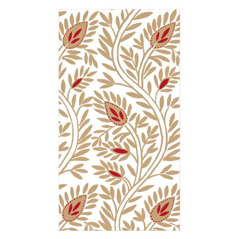 caspari Samsara Gold Guest Towel Napkins - 15 Per Package