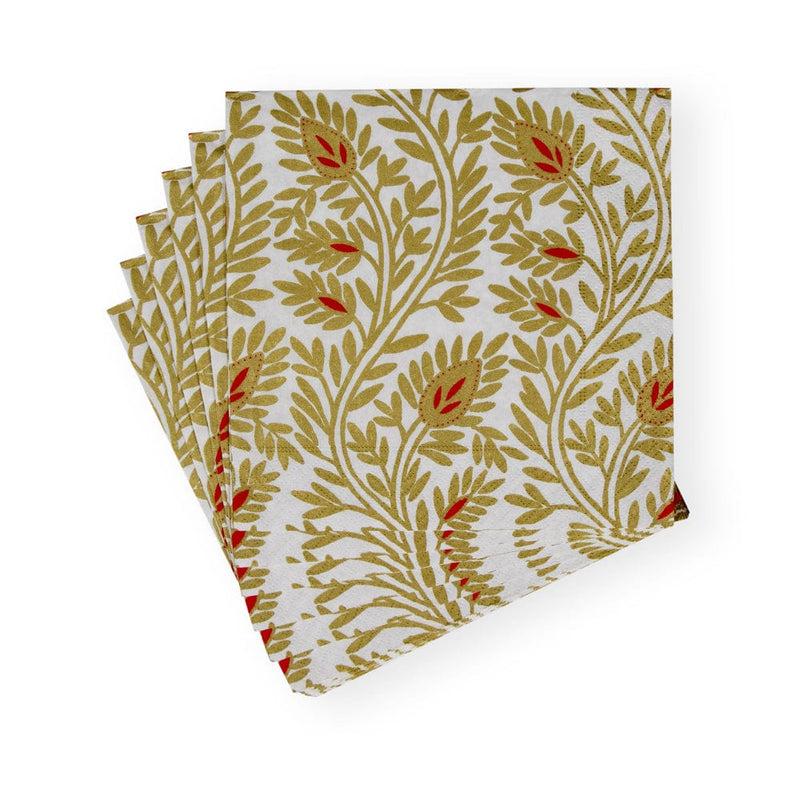 Caspari Samsara Gold Luncheon Napkins - 20 Per Package