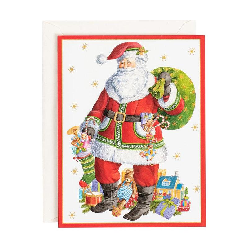 Caspari Santa Claus Lane Boxed Christmas Cards - 15 Cards & 15 Envelopes