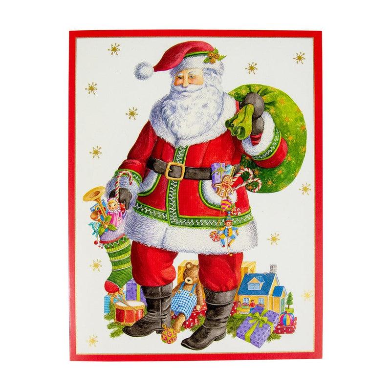 caspari Santa Claus Lane Boxed Christmas Cards - 15 Christmas Cards & 15 Envelopes