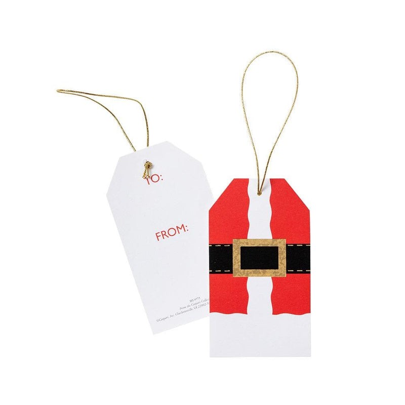 Caspari Santa Costume Classic Foil Gift Tags - 4 Per Package