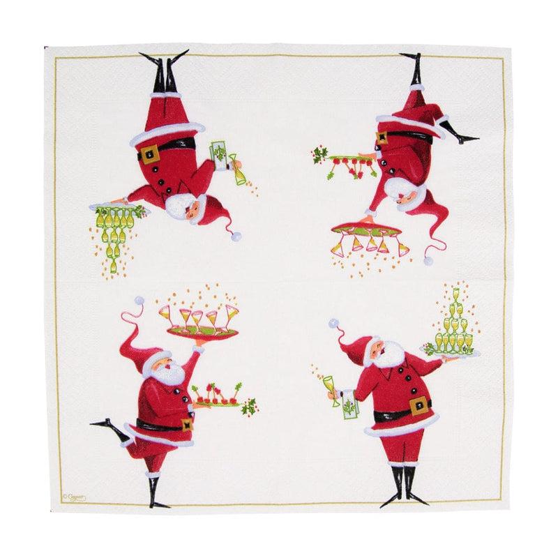Caspari Santa Serving Drinks Cocktail Napkins - 20 Per Package