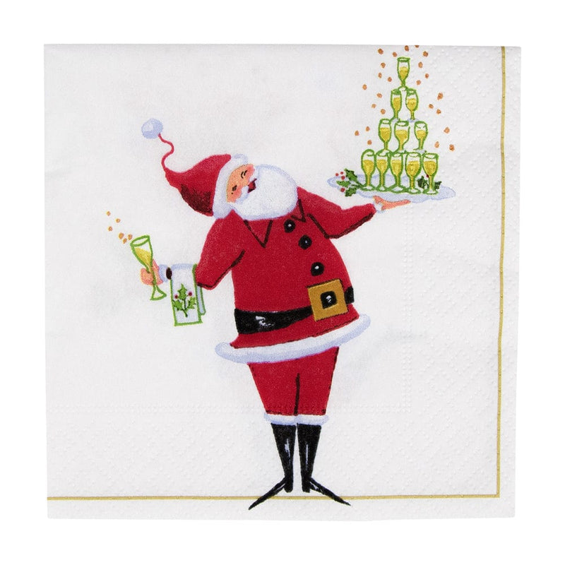 caspari Santa Serving Drinks Cocktail Napkins - 20 Per Package