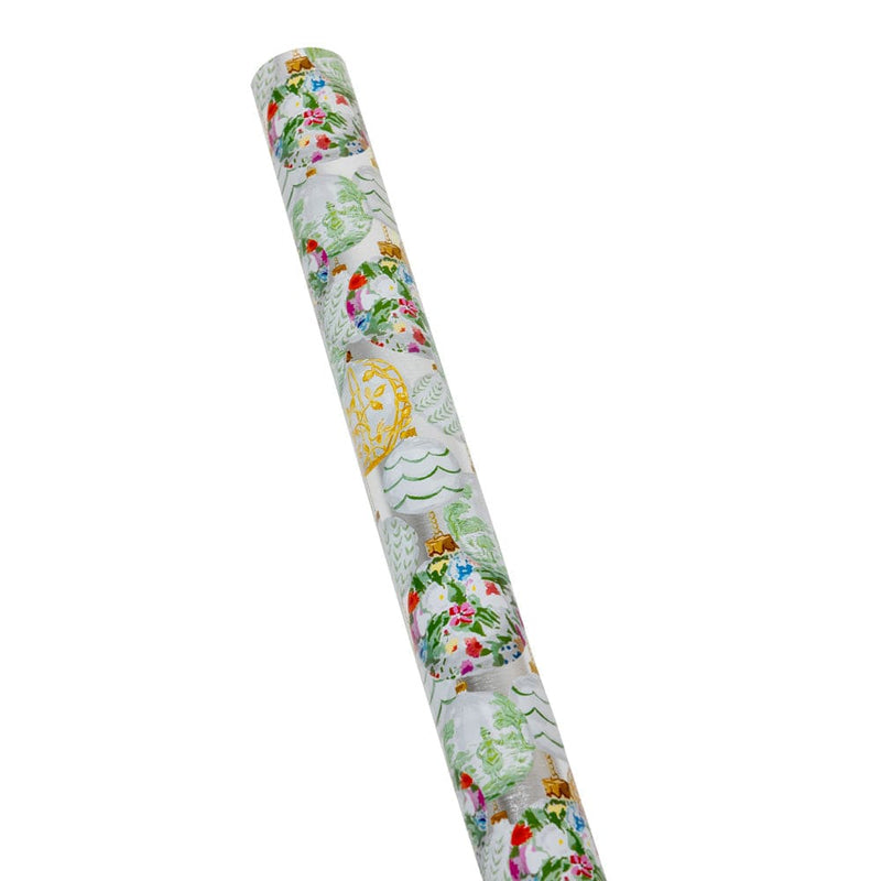 Caspari Savannah Silver Embossed Foil Gift Wrap - One 30" X 6' Roll