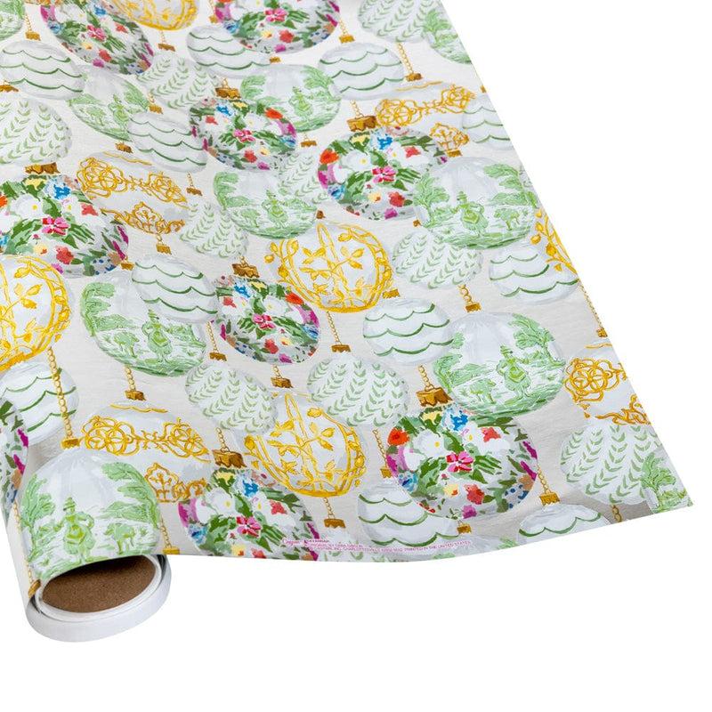 caspari Savannah Silver Embossed Foil Gift Wrap - One 30" x 6' Roll