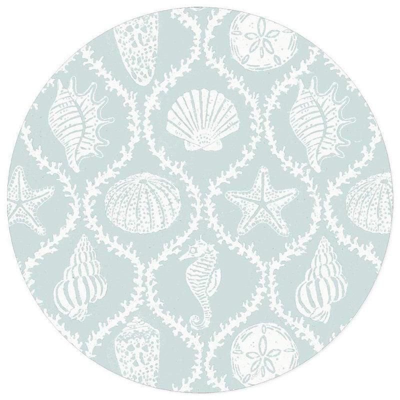 caspari Seychelles Die-Cut Placemat in Aqua - 1 Per Package