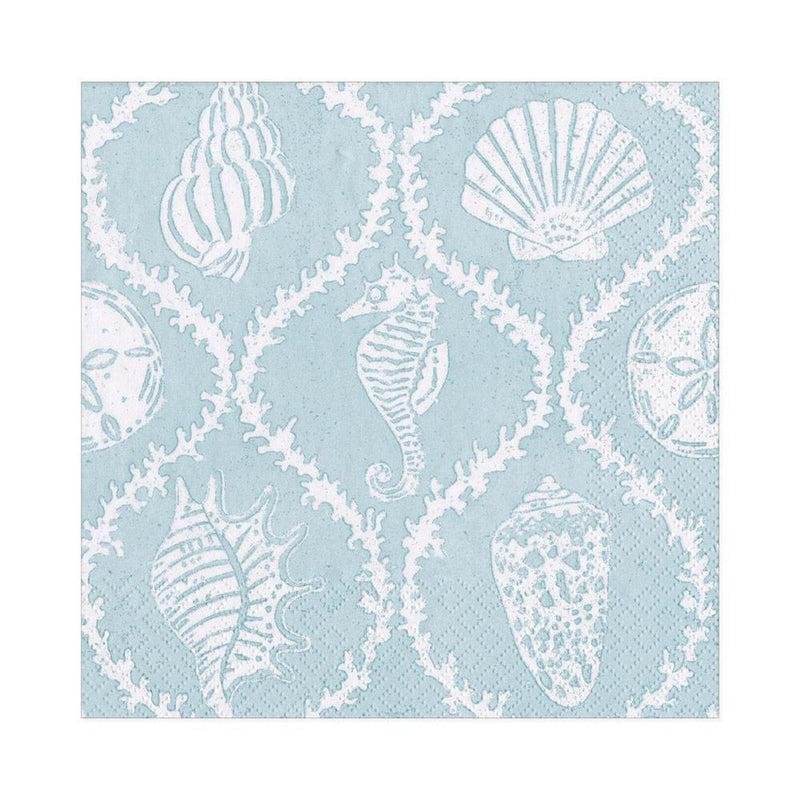caspari Seychelles Paper Luncheon Napkins in Aqua - 20 Per Package