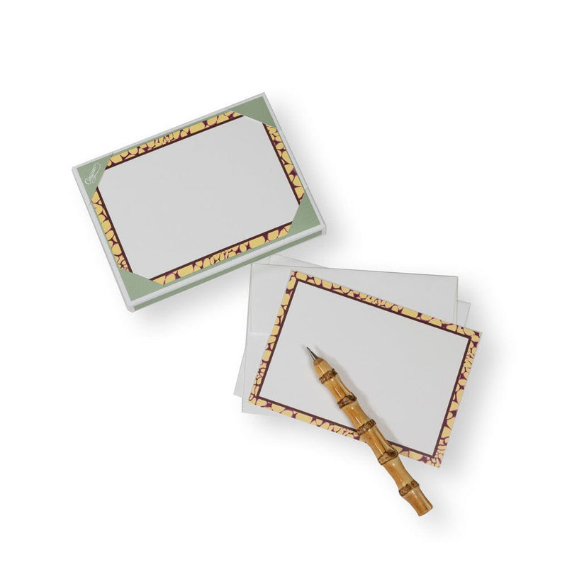 Caspari Shell Texture Border Correspondence Cards - 12 Per Package