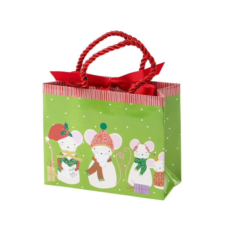 caspari Simon Says Small Rectangle Gift Bag in Green - 1 Each