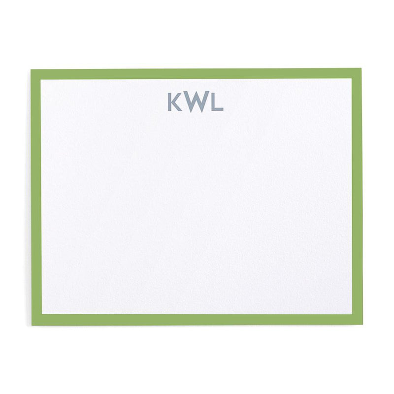 caspari Simple Border Personalized Monogram Correspondence Cards