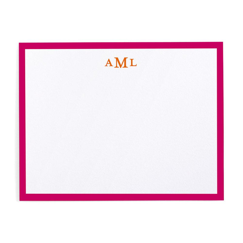 caspari Simple Border Personalized Monogram Correspondence Cards