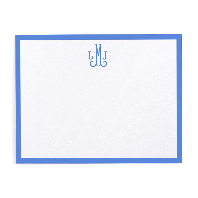 caspari Simple Border Personalized Monogram Correspondence Cards